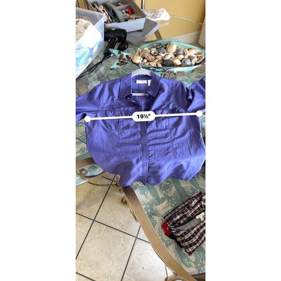 Chico’s Blouse Top Women’s 0 Silk Blend Button Up Long Sleeve Pockets Shirt - Picture 8 of 8